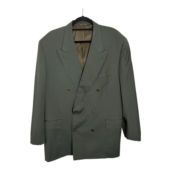 Canali Other - Canali Blazer 56R green sport coat double breasted jacket 100% wool